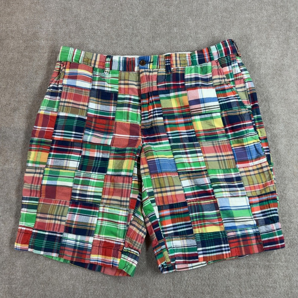 VTG Polo Ralph Lauren Men's Patchwork Shorts Size 38 Cotton India Plaid